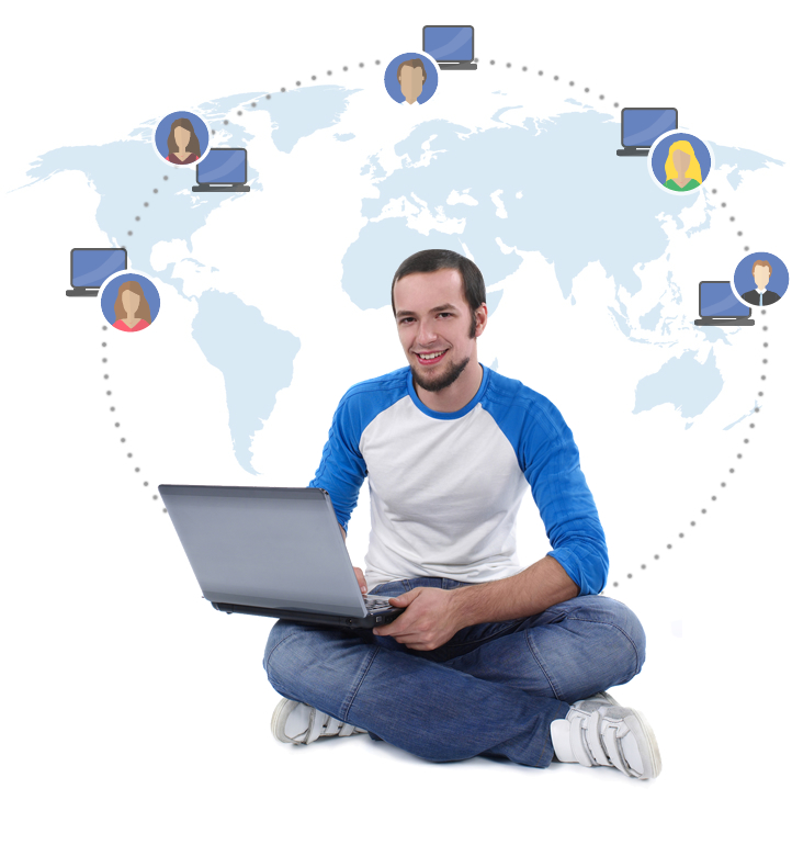 Photo of a woman with a laptop
